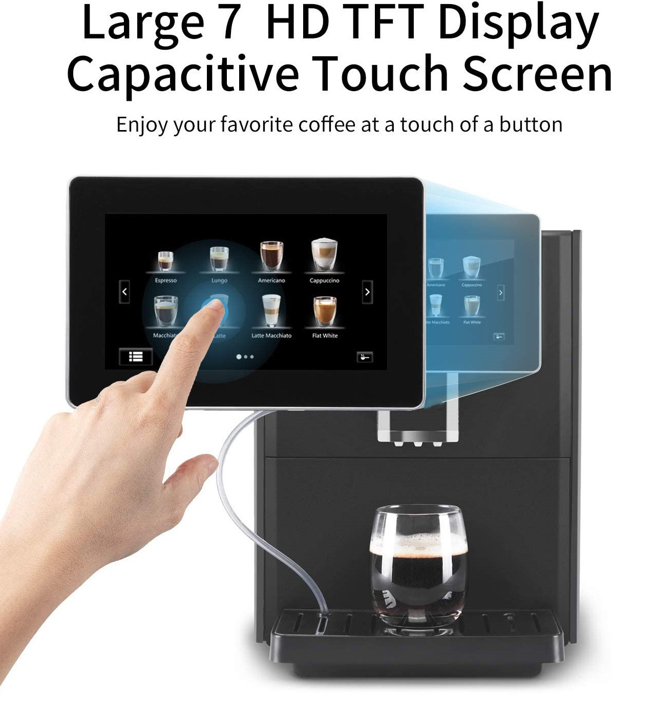 Custom Logo Professional Commercial One Touch Automatic Espresso Coffee Maker Machine For Home