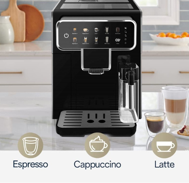 1350W Touch ScreenHousehold Fully Automatic Espresso Coffee Making Machine With Grinder