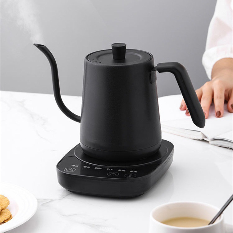 Factory Price Wood Grain Slender Mouth Smart Automatic Water Boiler Tea Coffee Gooseneck Electric Kettle