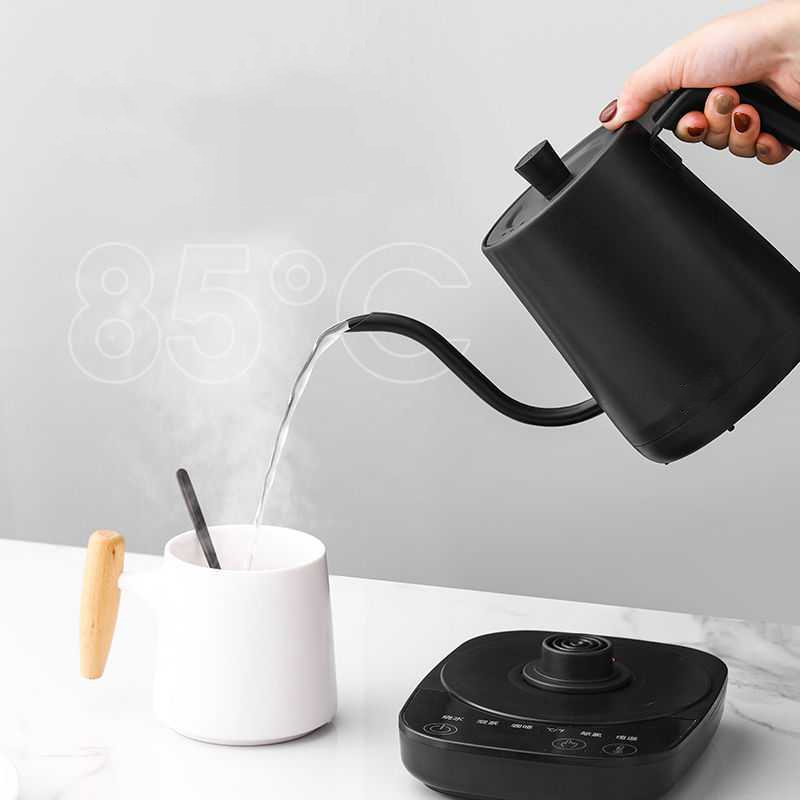 Factory Price Wood Grain Slender Mouth Smart Automatic Water Boiler Tea Coffee Gooseneck Electric Kettle