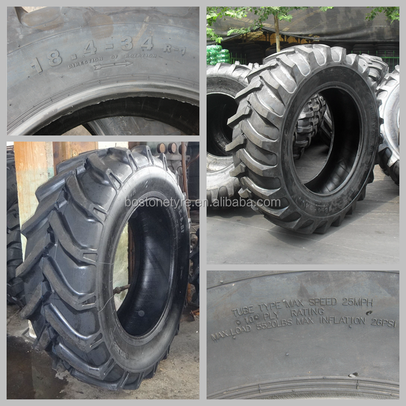 High Quality China 18.4-34 Size Farm Tractor Tire 13.6-26 16.9-24 Rubber Material with Inner Tube Cheap Option