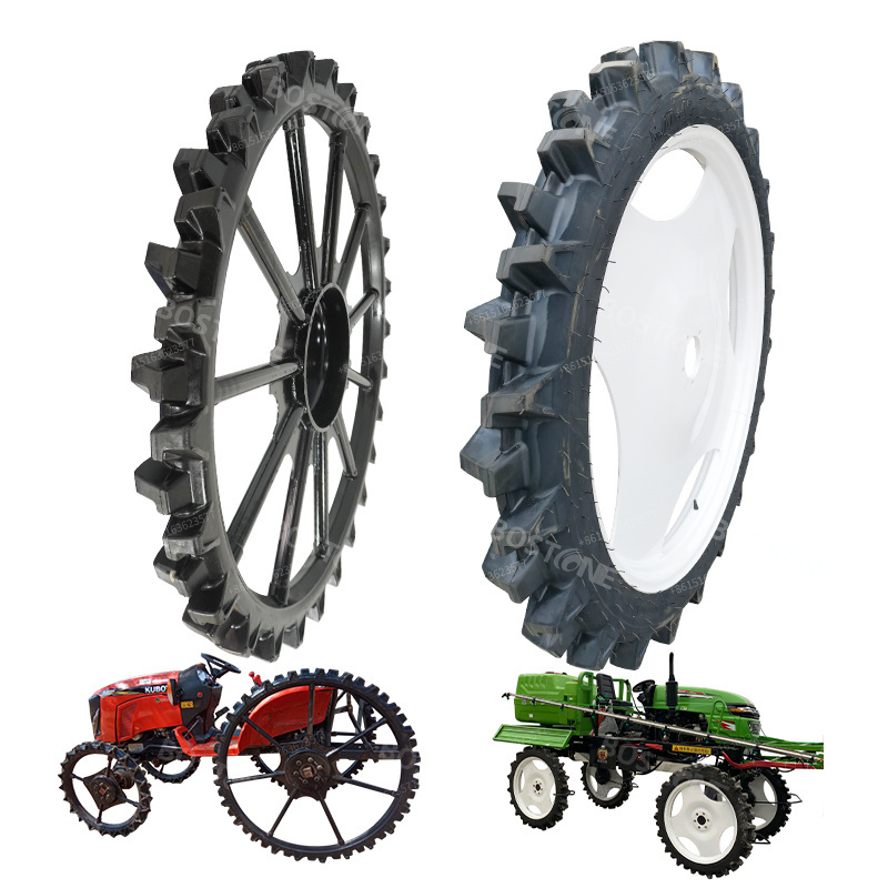 Agricultural Tractor mounted power sprayer iron solid wheels airless tires with rim