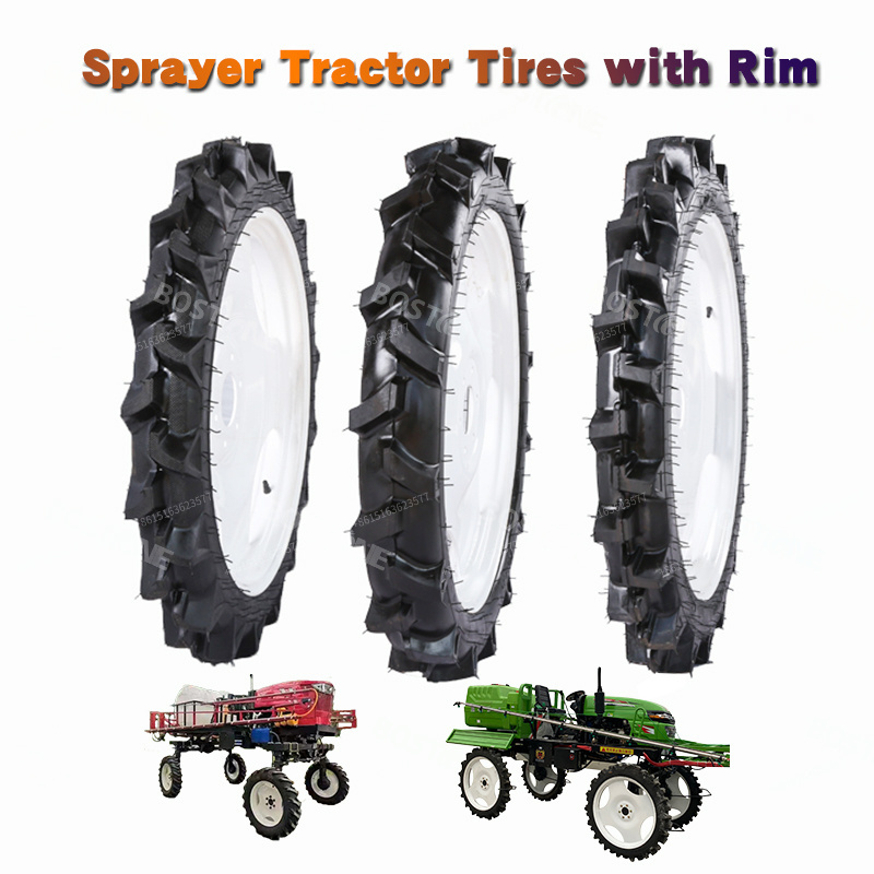 Agricultural Tractor mounted power sprayer iron solid wheels airless tires with rim