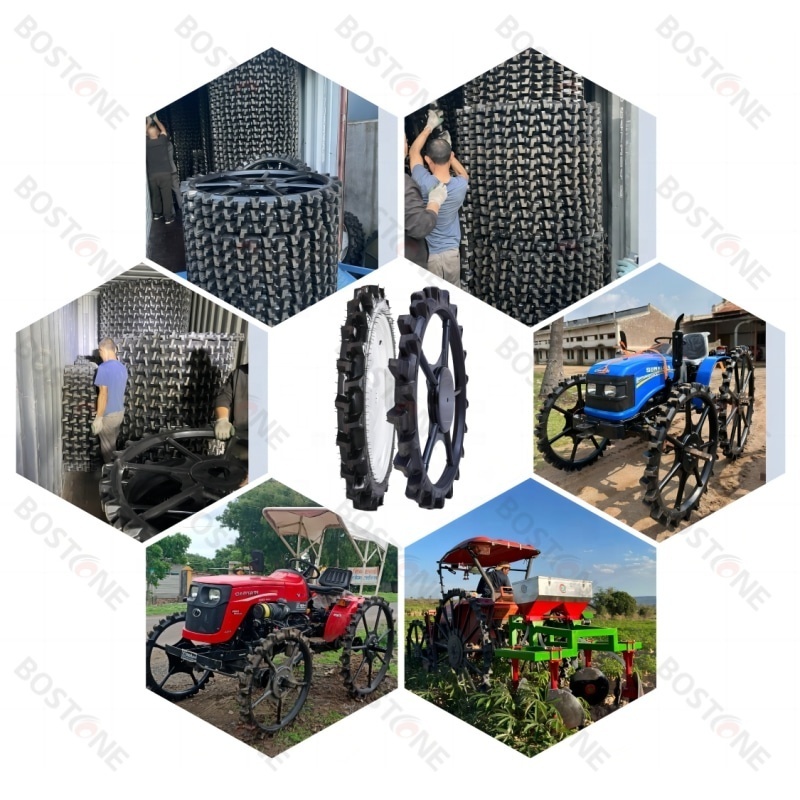 BOSTONE  ECE Certified 13000 1800MM 1600 2100MM Plant Rice Transplanter and Tractor Tyres Solid Rubber Sprayer Wheels