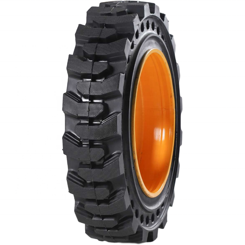 China Factory Hot Sale Solid Skid Steer Tire 12-16.5(33x12-20) 10-16.5 Backhoe OTR Tyre Rubber 8.25-15 12.00-20 ECE Certified