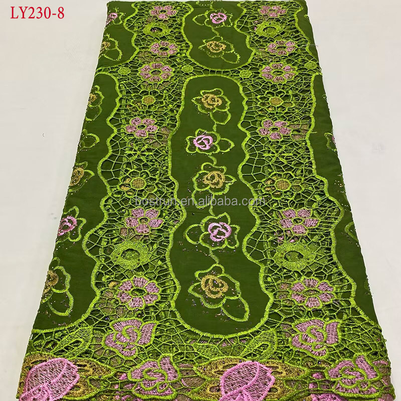 LY230  direct sales reasonable price nigeria fabric lace african lace embroidery fabric for wedding dress