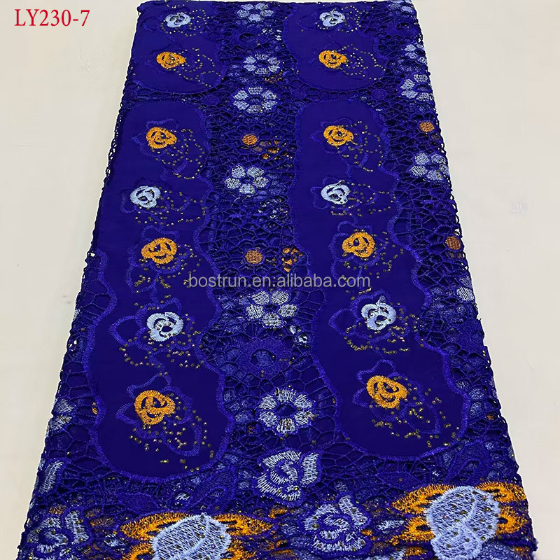 LY230  direct sales reasonable price nigeria fabric lace african lace embroidery fabric for wedding dress