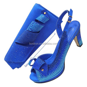 TX48 Italian Woman High Heels Sandals And Matching Bag Set For Party Hot Sale African Woman Shoes And Bag To Match