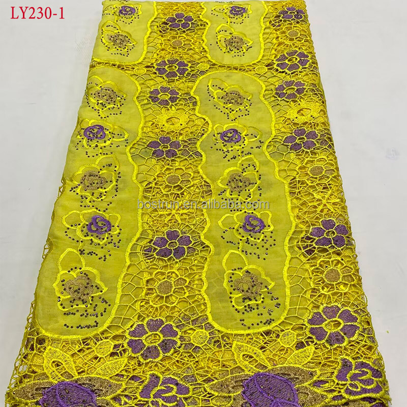 LY230  direct sales reasonable price nigeria fabric lace african lace embroidery fabric for wedding dress