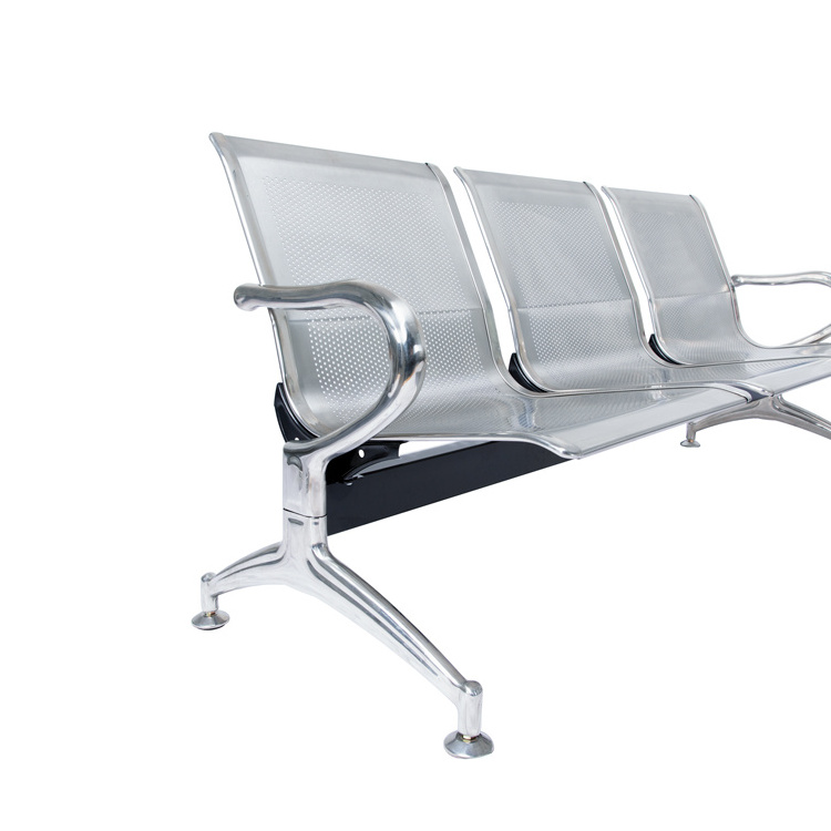 Metal Frame Airport Waiting Chair For Public Area Stainless Steel 1.2mm Beam Comfortable Public Waiting Chair