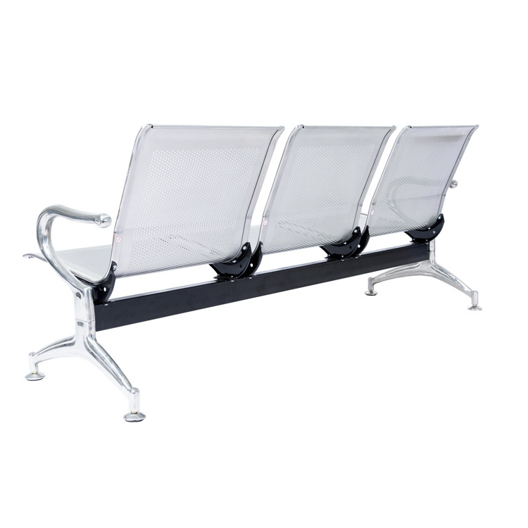 Metal Frame Airport Waiting Chair For Public Area Stainless Steel 1.2mm Beam Comfortable Public Waiting Chair