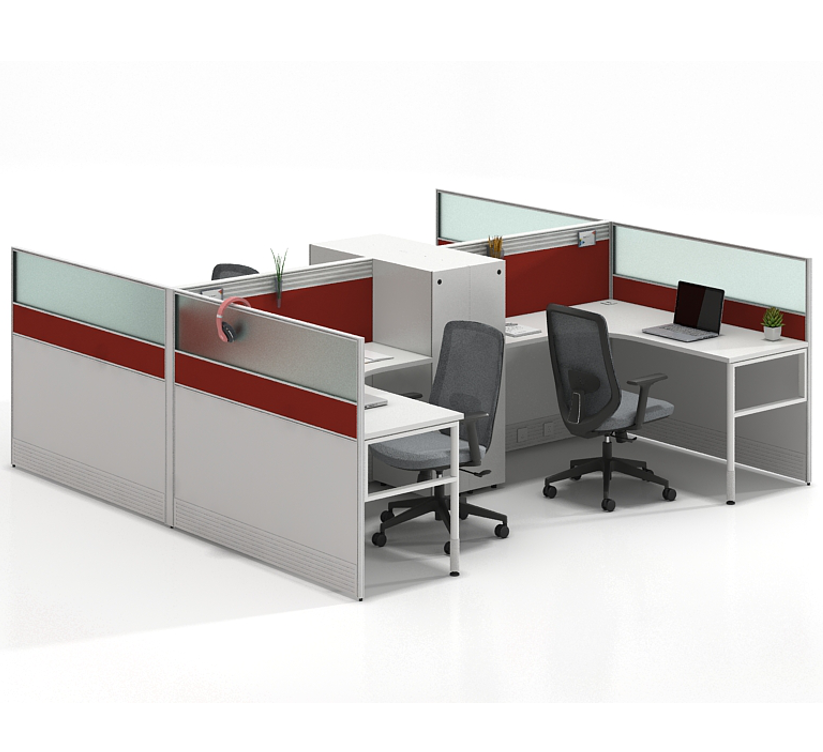 Workstation Desk Modern Office Commercial Furniture Screen Desk Office Partition Workstation Compartment 4 People Office Desk