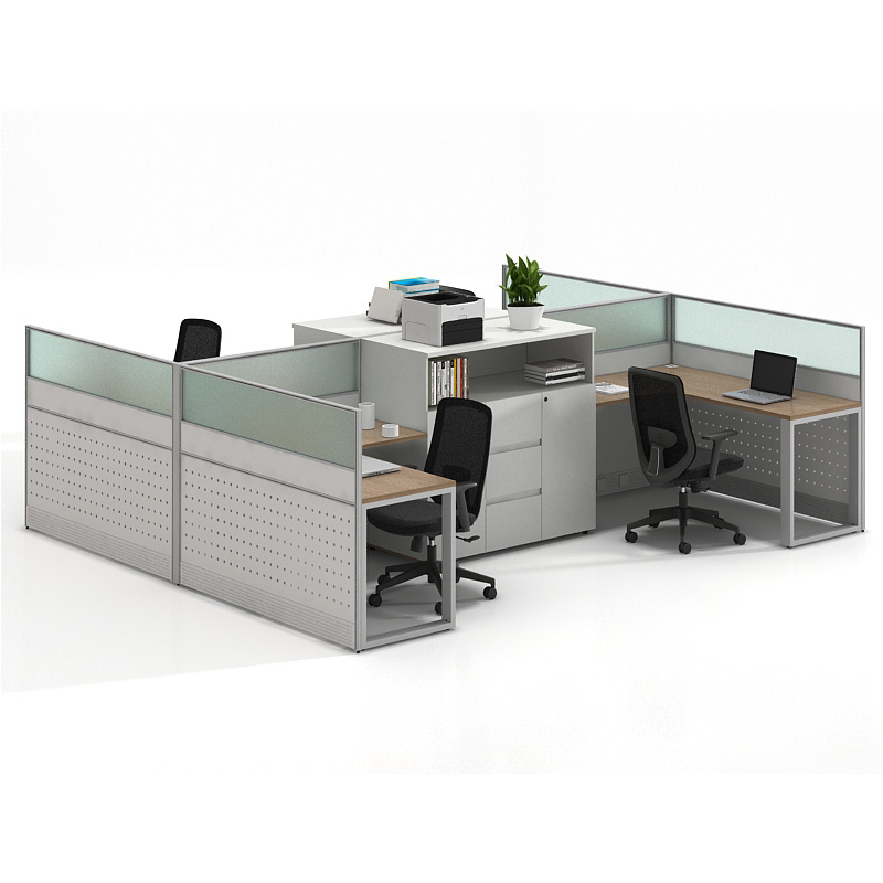 Workstation Desk Modern Office Commercial Furniture Screen Desk Office Partition Workstation Compartment 4 People Office Desk