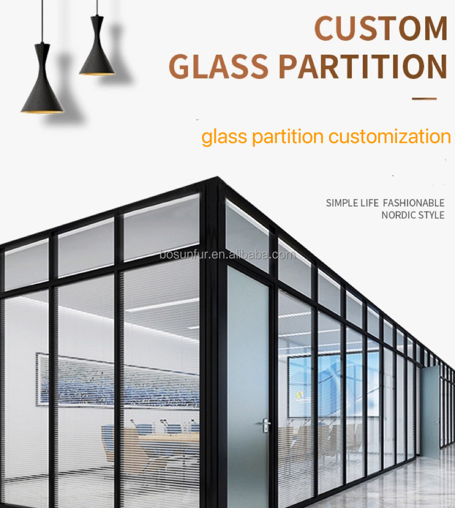 Movable Soundproof Double-glazed Partition Wall Operable Office Room Wall Partition