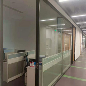 Modern most popular decoration partition wall aluminium frame Clear glass office partition glass wall