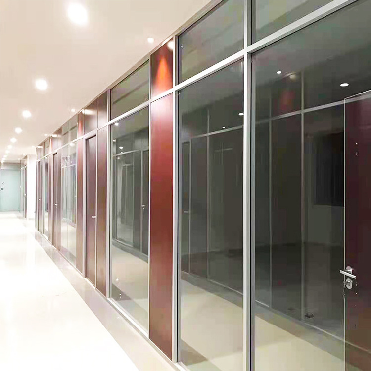 Aluminium Frame Tempered Glass Partition Wall Meeting Room High Partition Office Glass Partition