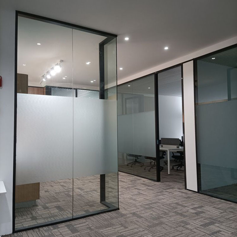 Modern most popular decoration partition wall aluminium frame Clear glass office partition glass wall