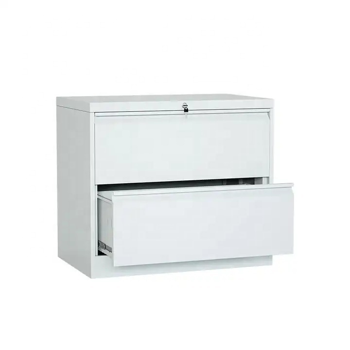 2-4 Drawer Cabinet Office Lockable Lateral Vertical Filing Drawers Storage With Safety Bar Lock Stainless Steel file cabinet