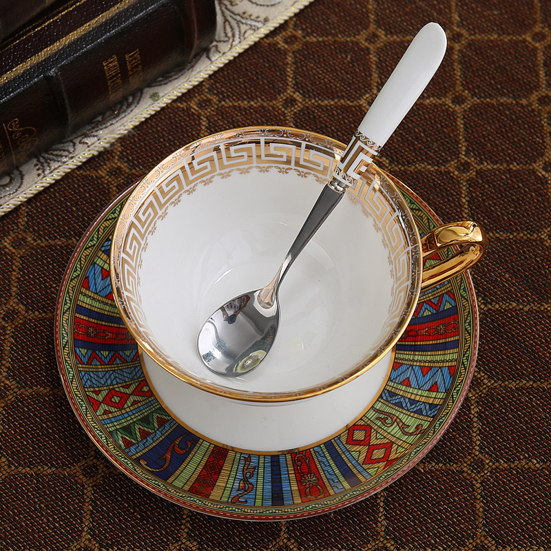 B&S Royal Gold Rim Bone China Coffee Cup Tea Cup And Saucer Gold Dishes Plates Luxury Ceramic Plate For Hotel And Restaurant