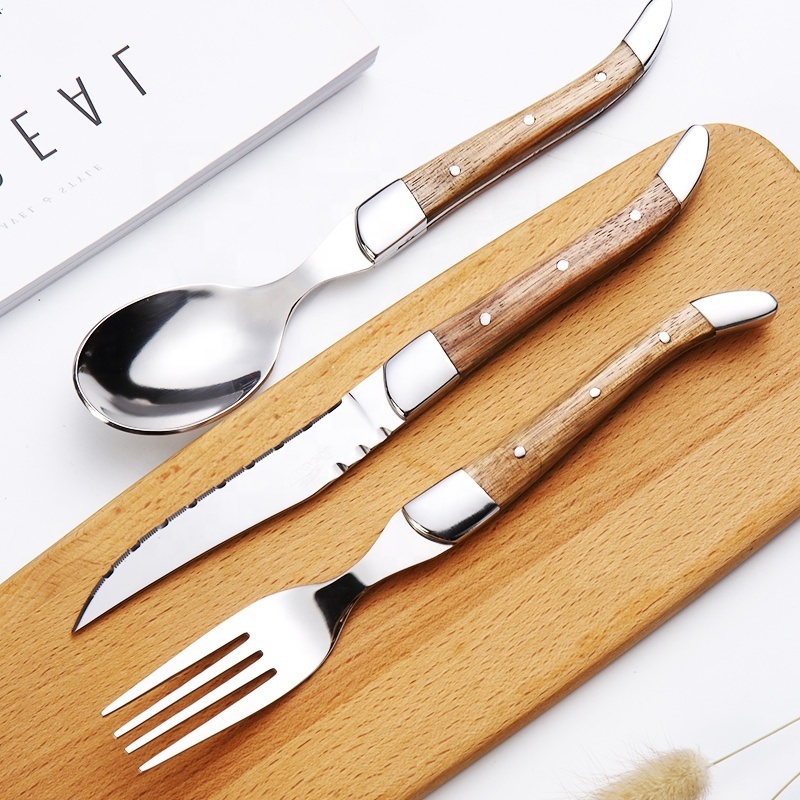 High Quality Silver Cutlery Set Stainless Steel Dinner Set Tableware Fork Knife And Spoon Flatware Set For Restaurant