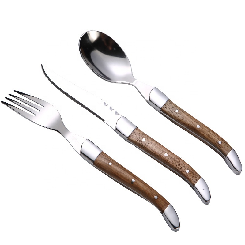 High Quality Silver Cutlery Set Stainless Steel Dinner Set Tableware Fork Knife And Spoon Flatware Set For Restaurant