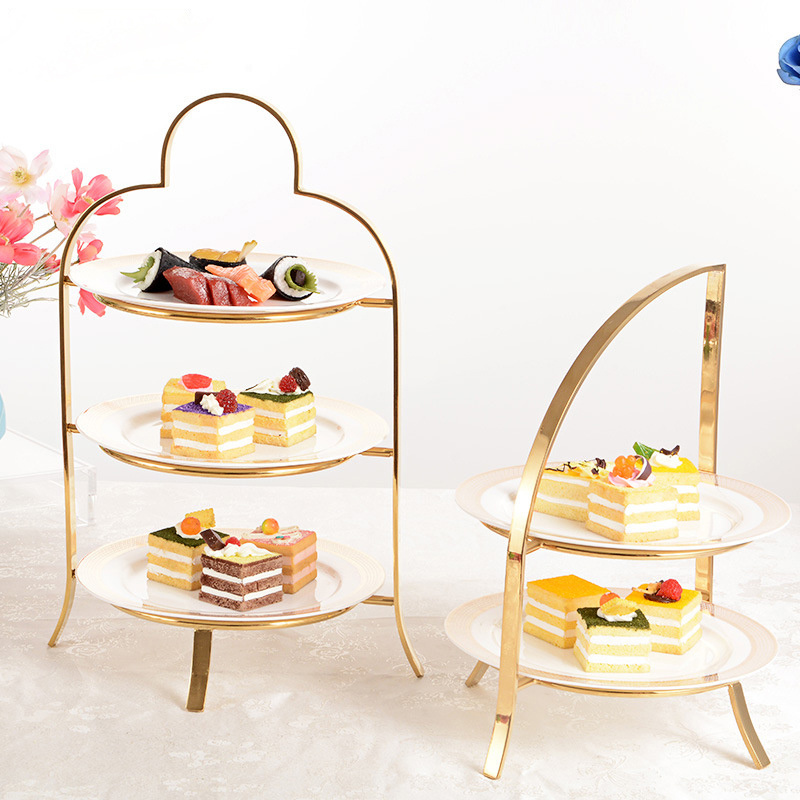 3 tier cake holder stand, stainless steel display stand for cupcake dessert fruit-3 tier party buffet serving tray/ platter rack