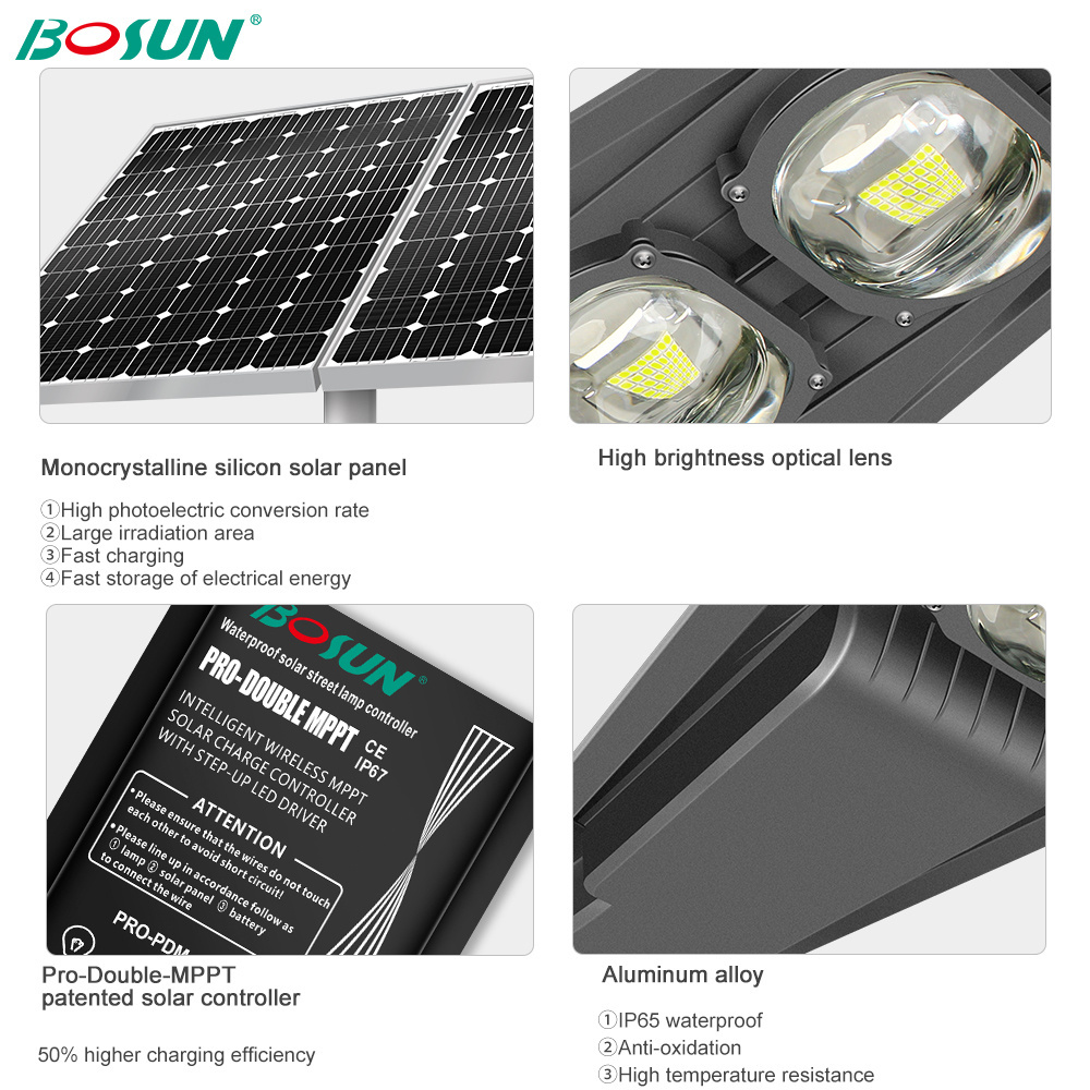 GEBOSUN Cheap Outdoor Industrial Ip65 50W 100W 150W Split Solar Street Light