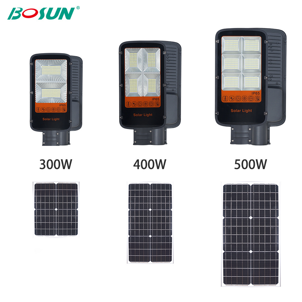 Bosun ip67 smart aluminium induction 80w 120 300 watt 400w 500w soler solar street light 150 led solar street lamp