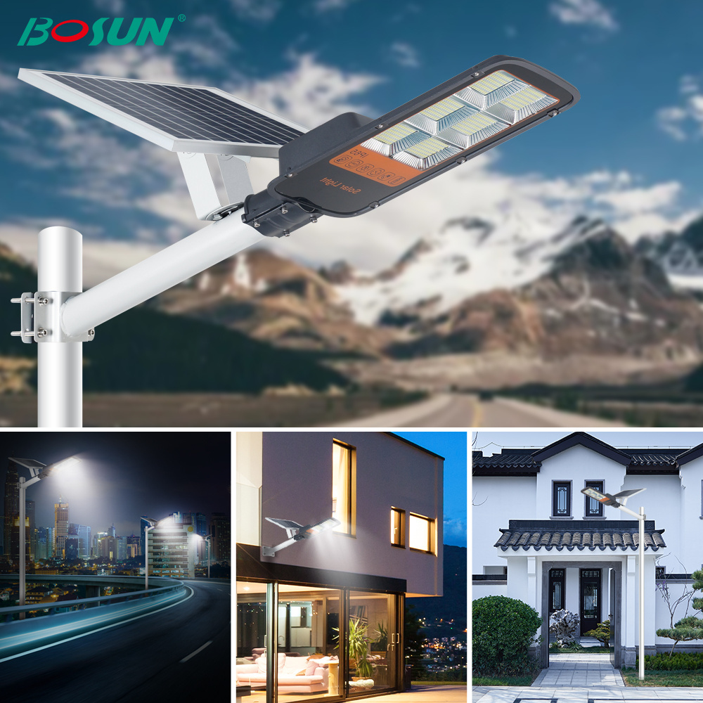 Bosun ip67 smart aluminium induction 80w 120 300 watt 400w 500w soler solar street light 150 led solar street lamp