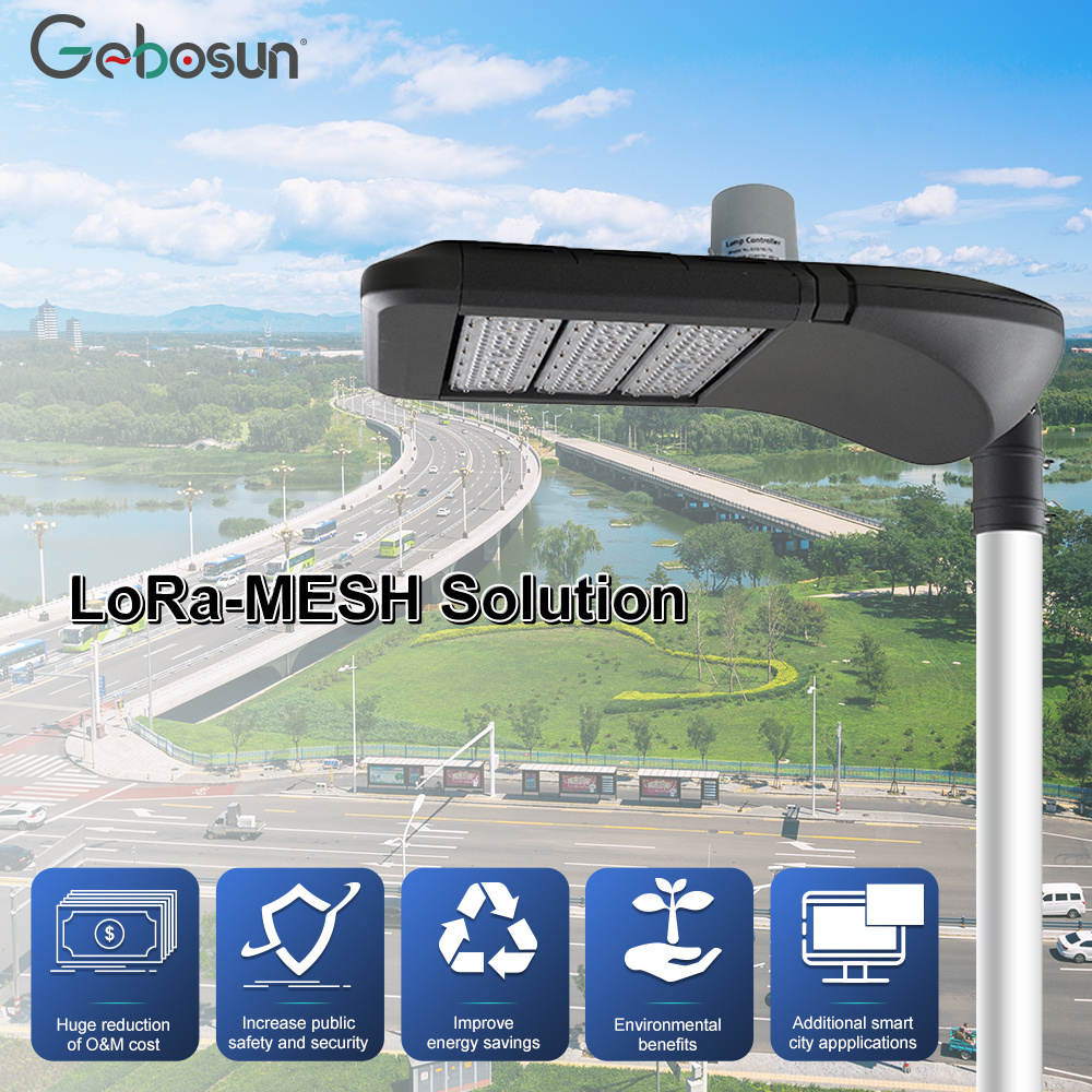 Gebosun Smart Lighting Complete Set Smart Solar Street Light For LoRa-MESH Solution