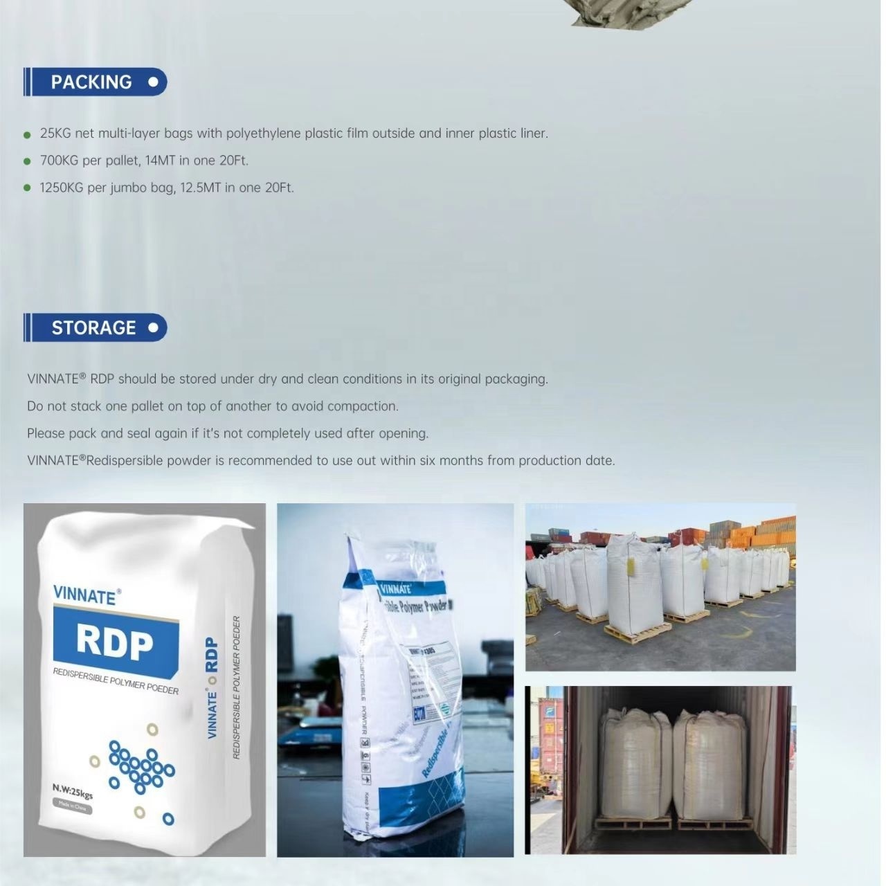 redispersible latex powder tile cement/building glue redispersible polymer powder price VAE VINNATE rdp powder