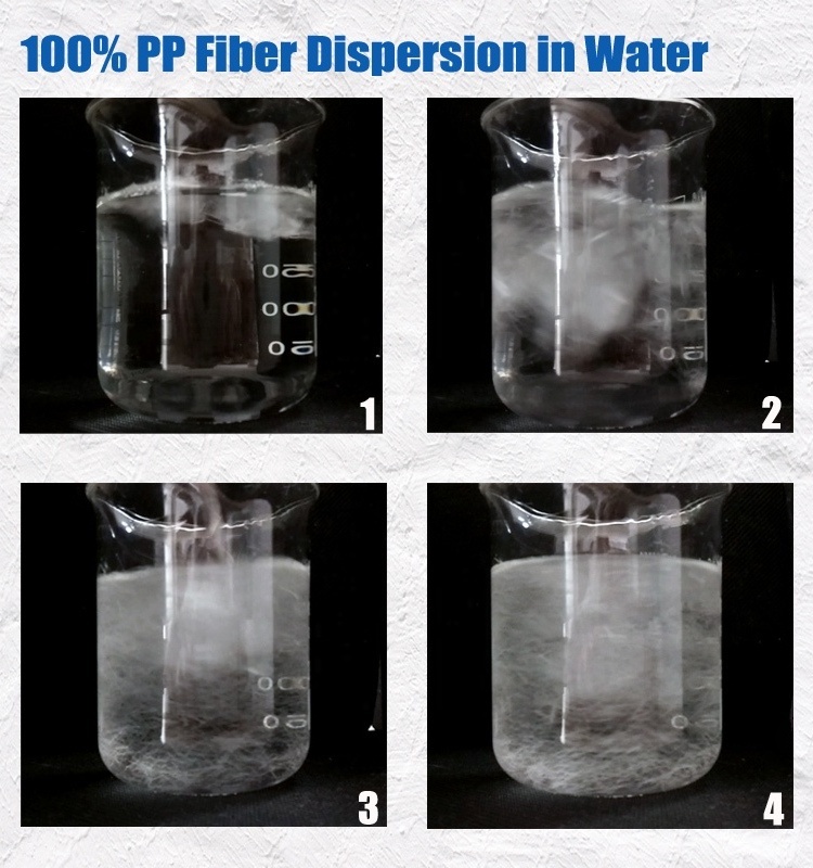 High toughness and strength concrete additives pp fiber polypropylene fiber 12 mm For Concrete Anti-cracking pp fiber