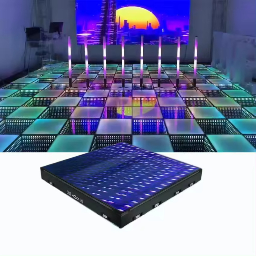 Botai Customized Neon portable Checkered Screen led infinity mirror panel 3d led dance floor for sale