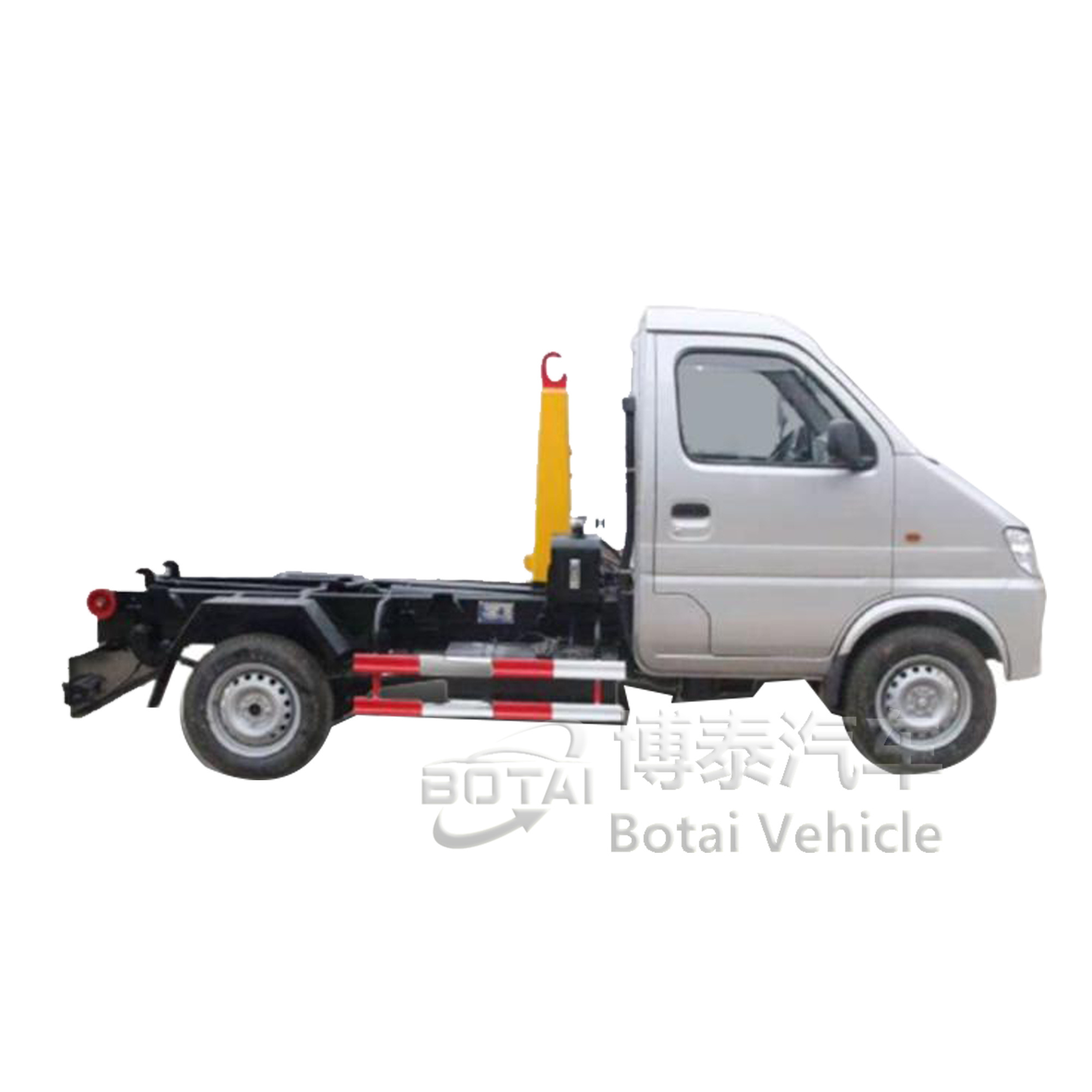 Hook arm garbage truck3ton upper body structure hook lift arm garbage truck mini roll off container garbage truck