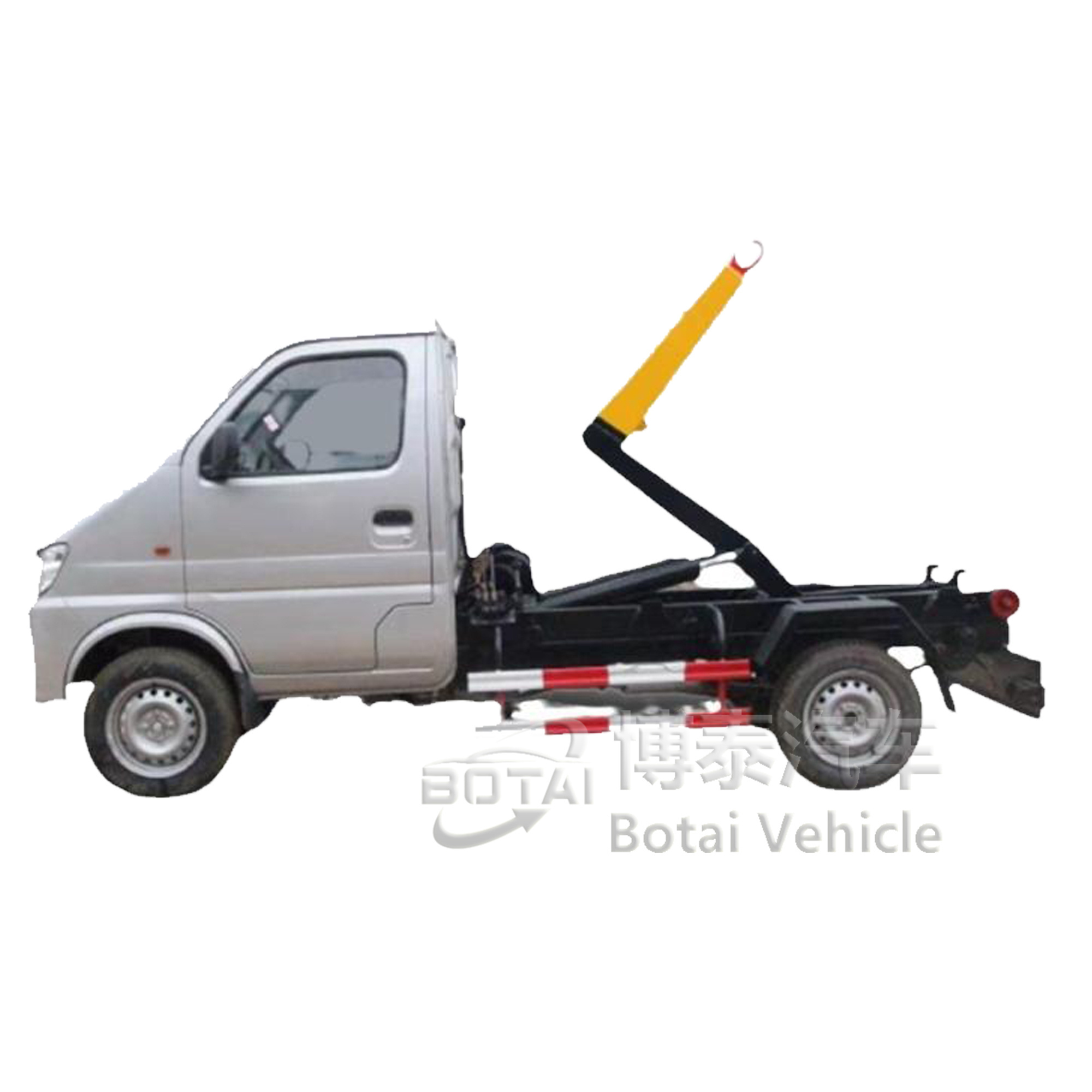 Hook arm garbage truck3ton upper body structure hook lift arm garbage truck mini roll off container garbage truck