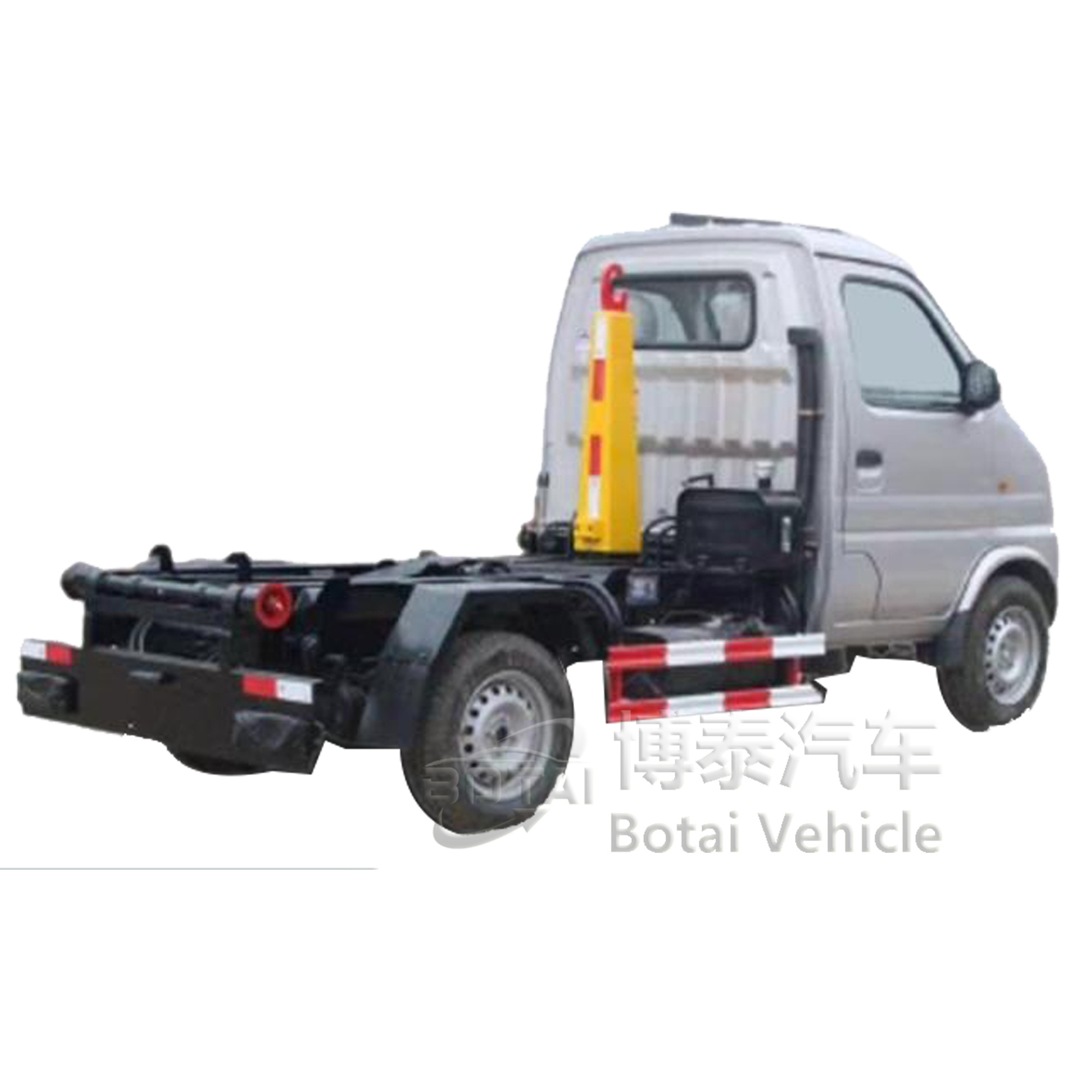 Hook arm garbage truck3ton upper body structure hook lift arm garbage truck mini roll off container garbage truck