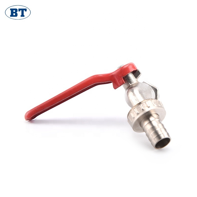 BOTE OEM manufacturers water tap faucet nickel plating brass ball bibcock with red iron handle