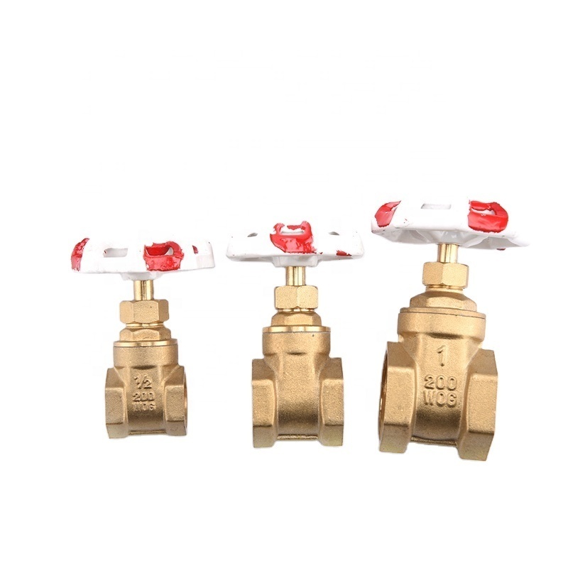 BOTE manufacturer BT4005 best price 1/2 - 4 inch 200 WOG female thread brass water gate valve with Write and Red handle