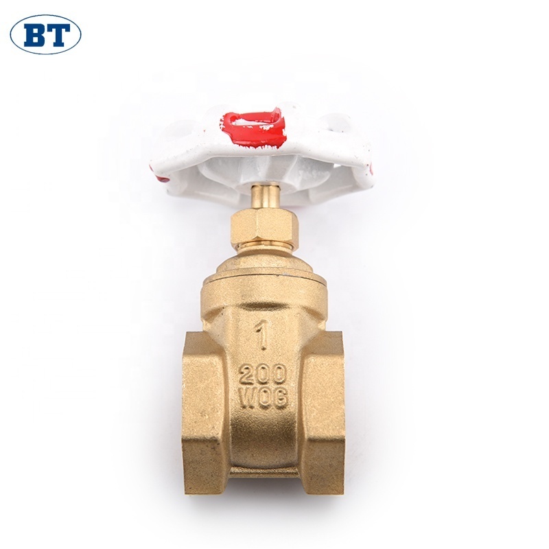 BOTE manufacturer BT4005 best price 1/2 - 4 inch 200 WOG female thread brass water gate valve with Write and Red handle