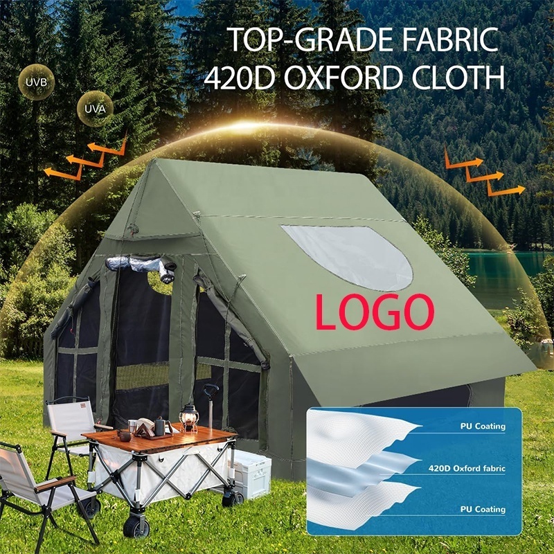 BOTEEN Detachable Waterproof Canopy Inflatable Camping Tent with Pump