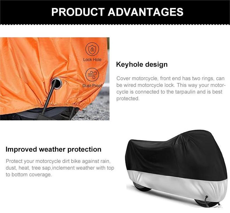 All Season Universal Waterproof Sun Motorbike Cover Outdoor Protection waterproof motorcycle cover with Lock Holes Tear-Proof