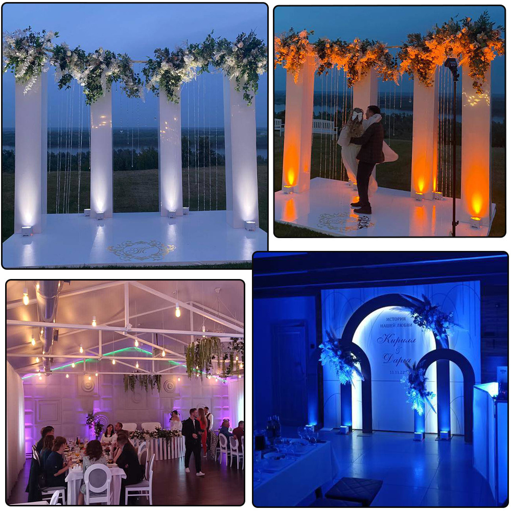 S6 mini uplight Wedding DJ lights 6*18w RGBWA+UV 6in1 LED mini uplight Battery Par Light wedding uplight with remote control