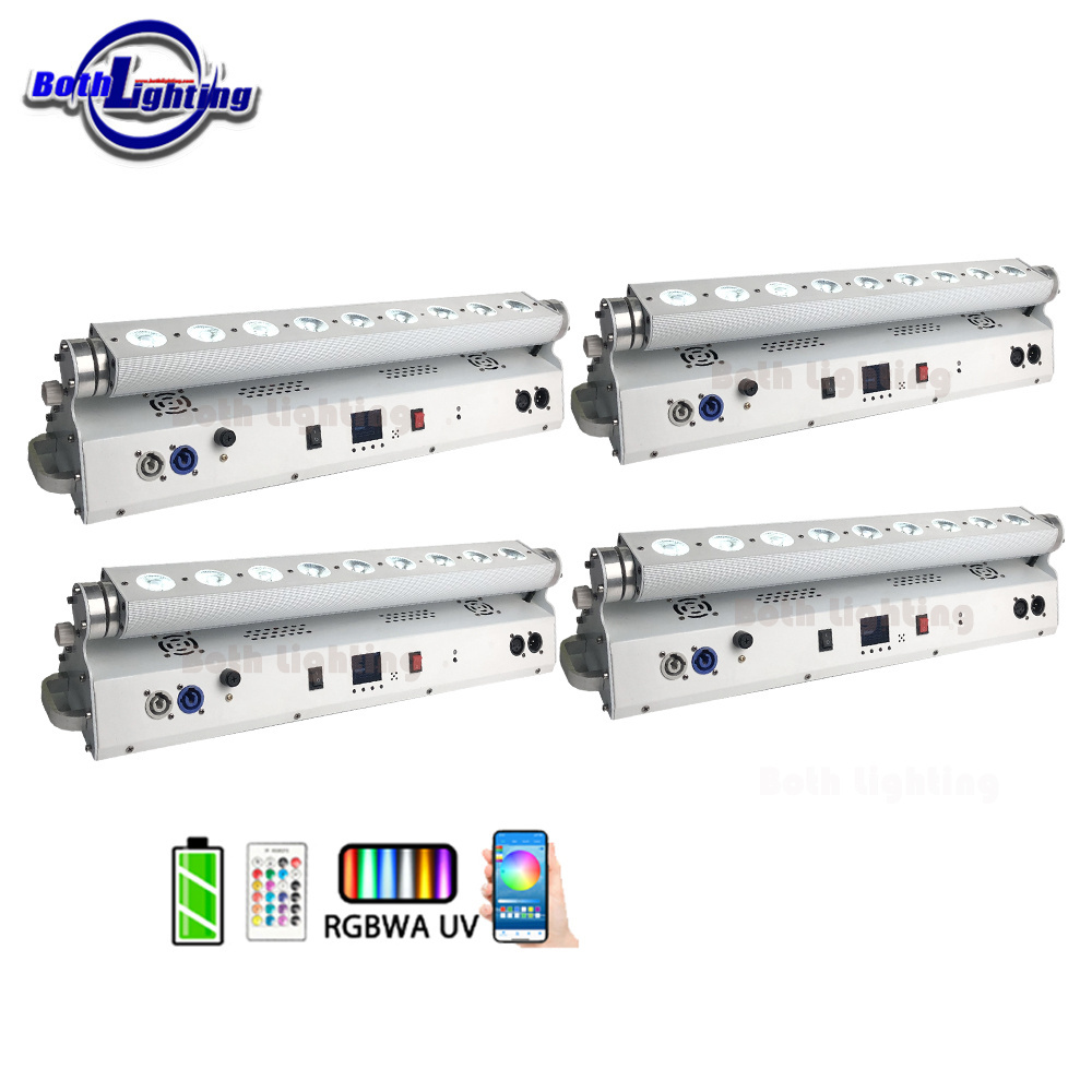 uplight wash light led battery bar light 9x18w 6in1 RGBWA UV led battery powered wireless dmx wall washer uplight