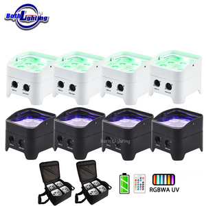 S6 mini uplight Wedding DJ lights 6*18w RGBWA+UV 6in1 LED mini uplight Battery Par Light wedding uplight with remote control