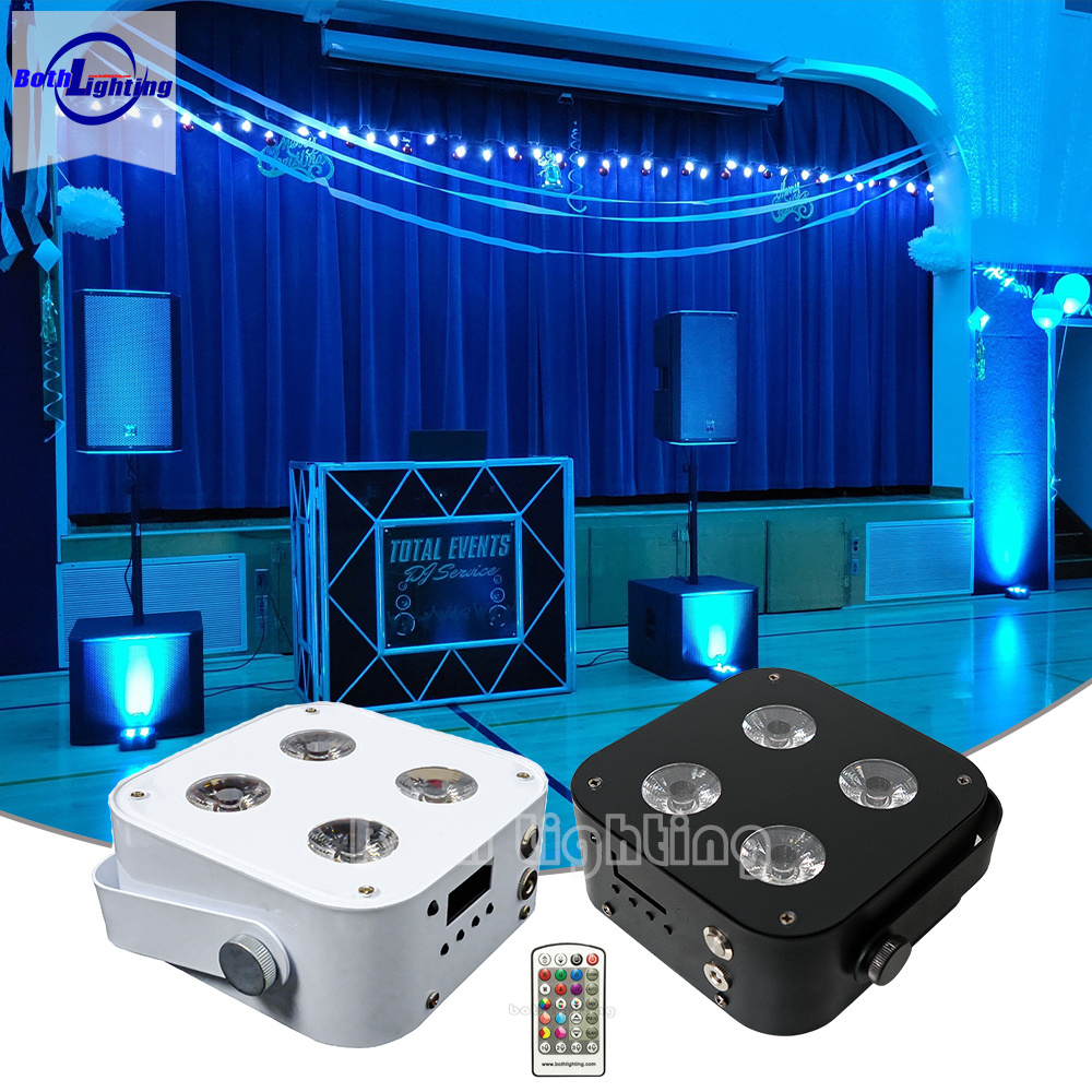 Mini Battery Wireless Uplights par 4x12w RGBWAUV 6in1 DJ light IR Remote Wifi DMX Control Led Par Lights For Stage Party Show