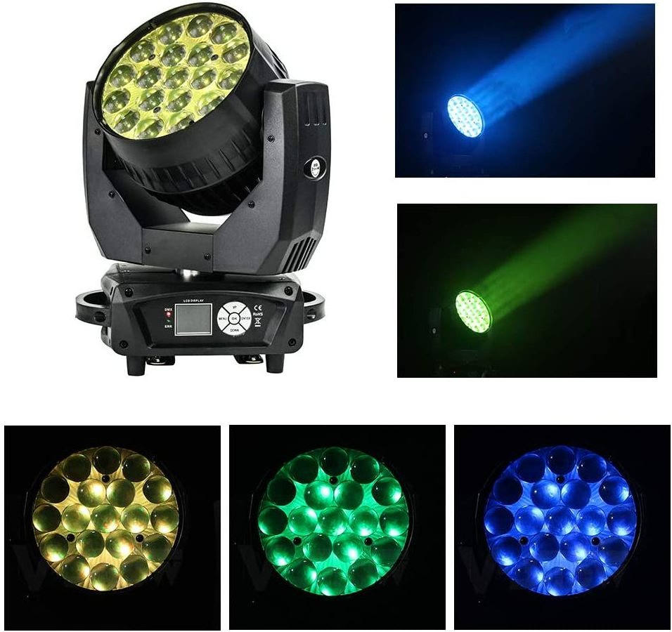 USA Warehouse 2pcs With Flight Case AURA1915 Moving Head Light 19x15w RGBW Wash LED Moving Head Light with zoom