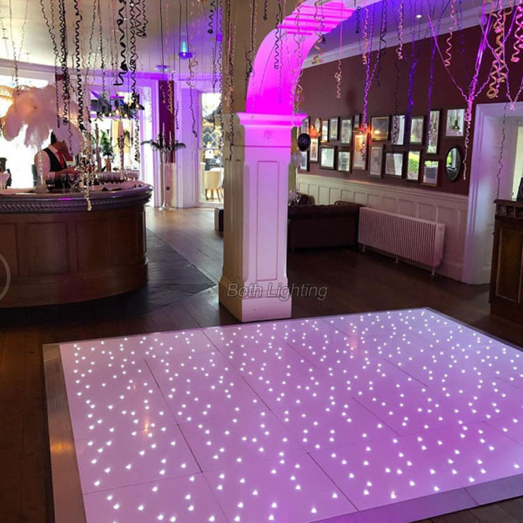 Cheap Portable RGB Star Light Up Dance Floor/led lighted floor tiles For Wedding Events