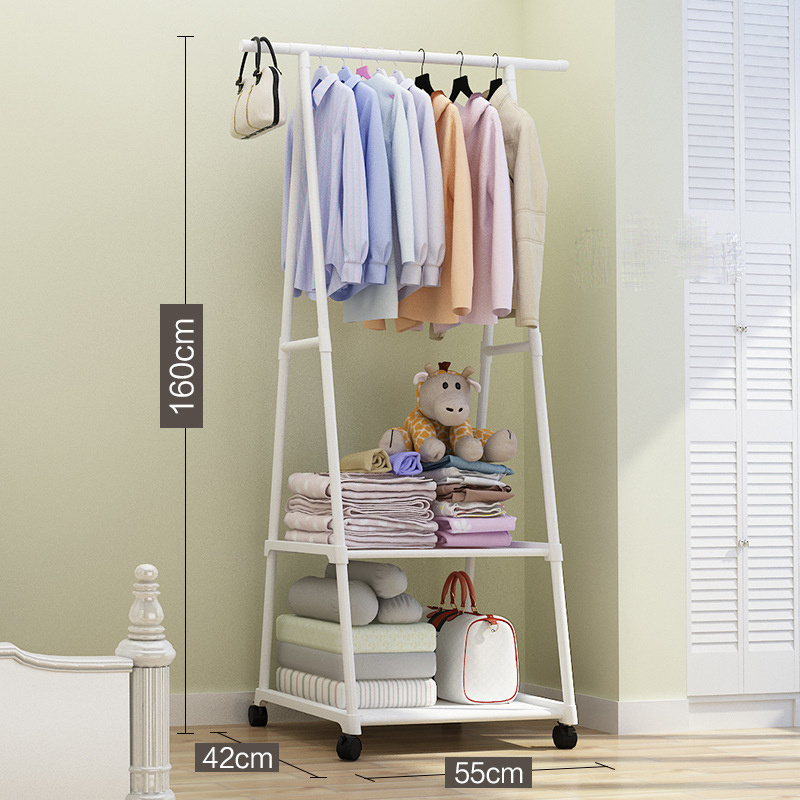 Bedroom Coat Rack Removable Clothes Hanger Floor Stand Coat Racks with Wheel Hanging Clothes Storage