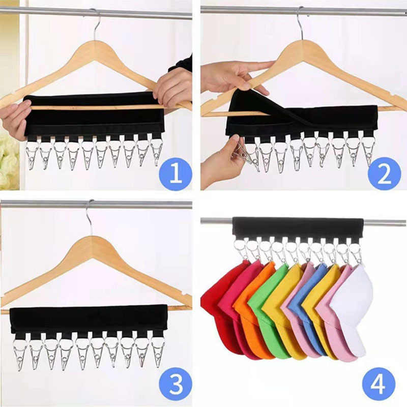 Hot sale hat hanging organizer racks with clips hat holder Cap Organizer Hanger