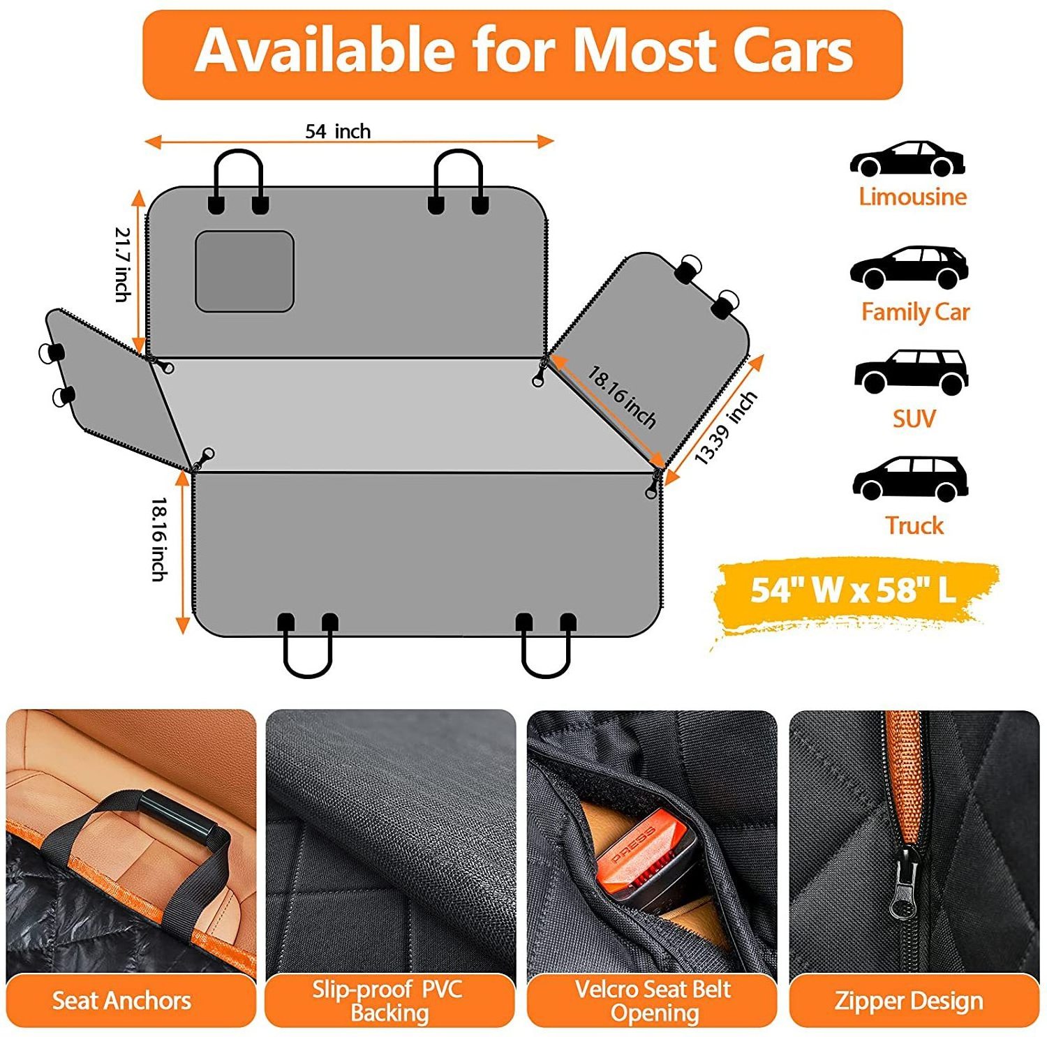 Small Travel Pet Car Cushion Waterproof Oversized Storage Bag with Foam Material Back Seat Hammock Dog Mattress Bedding